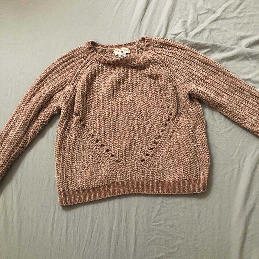 Pink knit sweater perfect for back to school